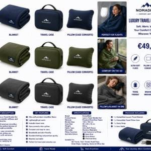 NomadNest Luxury Travel Blanket Set