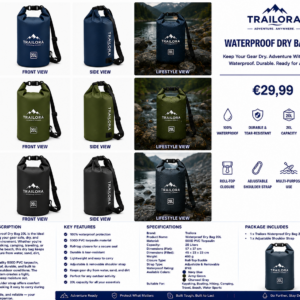 Trailora Waterproof Dry Bag 20L