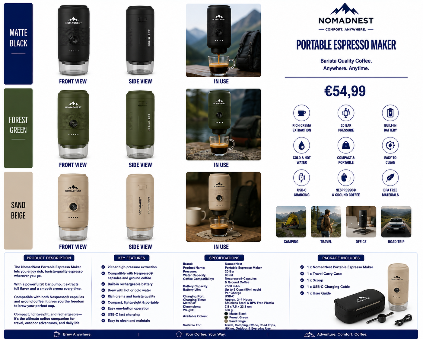 NomadNest Portable Espresso Maker