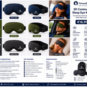 NomadNest 3D Controured sleep eye mask