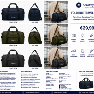 AeroVoyage Foldable Travel Duffel