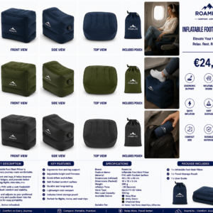RoamLite Inflatable Foot Rest Pillow