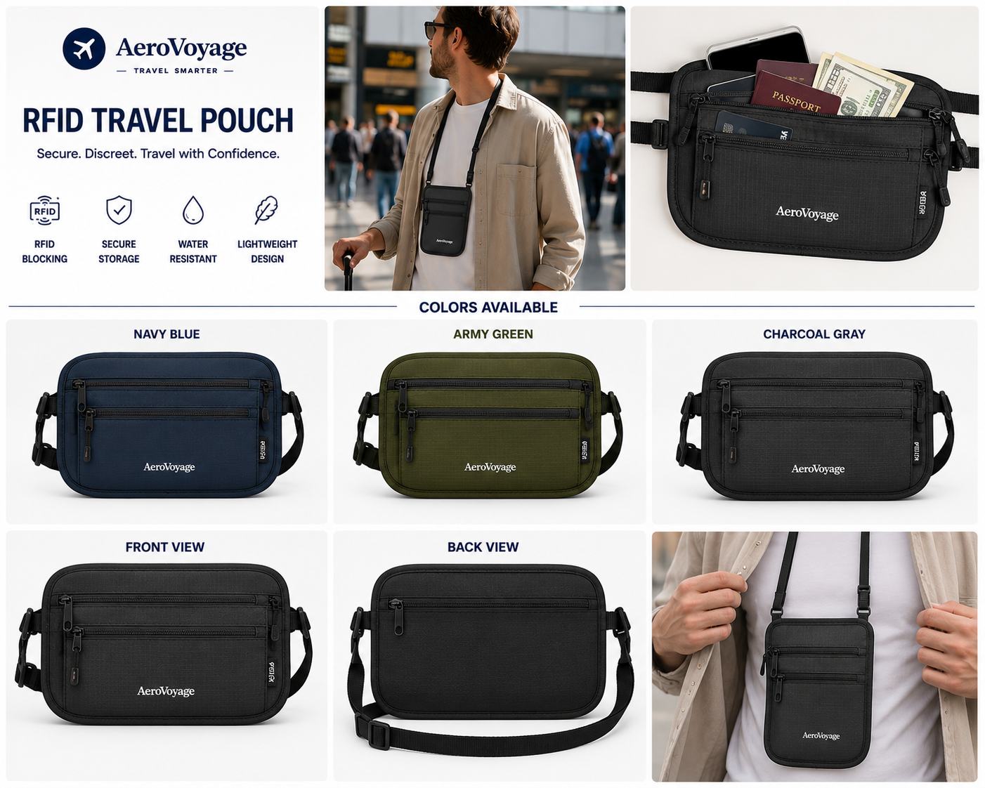 AeroVoyage RFID Travel Pouch