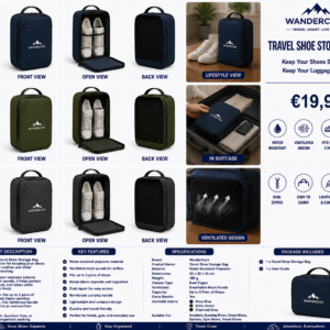 WanderCore Travel Shoe Storage Bag