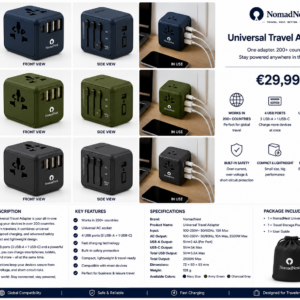 NomadNest travel adapter