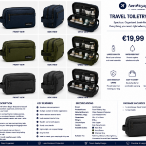 AeroVoyage Travel Toiletry Bag